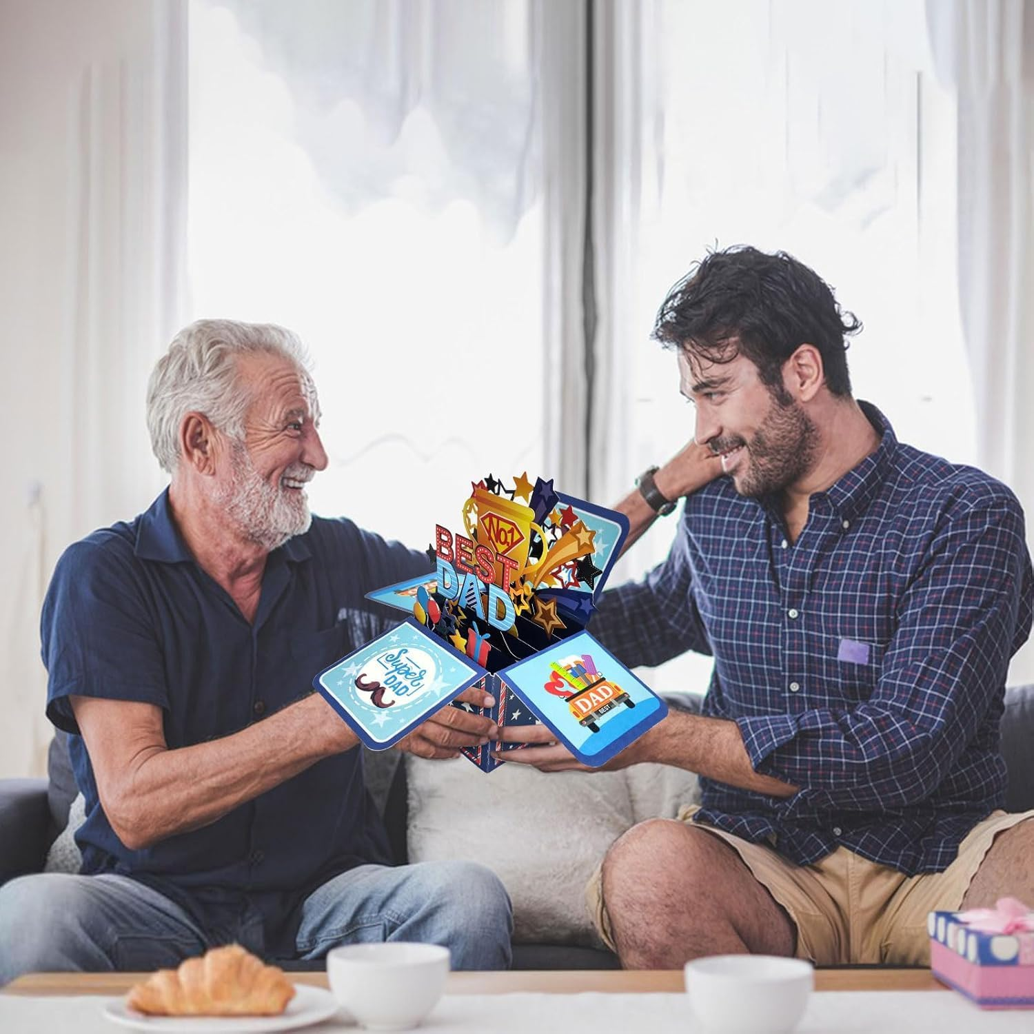 Fathers Day Greeting Card,Pop up Card 3D &ldquo;Best Dad&rdquo;, Gift Birthday, Surprise Effect Birthday Card, Father'S Day, Thank You Cards with Envelopes image number 1