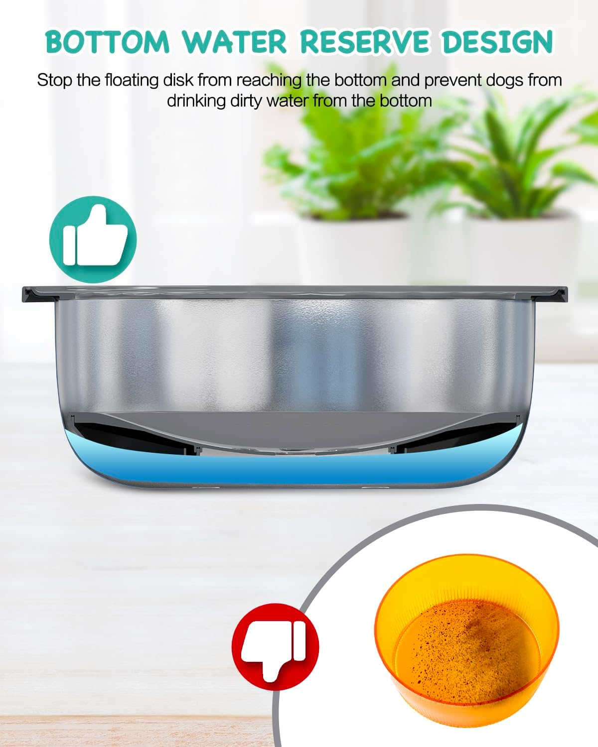 SCHITEC Dog Water Bowl 3.5L Stainless Steel No Spill Dog Bowl Large Capacity Slow Water Feeder, Spill Proof Dog Bowl Pet Water Dispenser Vehicle Carried Travel Slow Drinking Water Bowl for Dogs image number 3