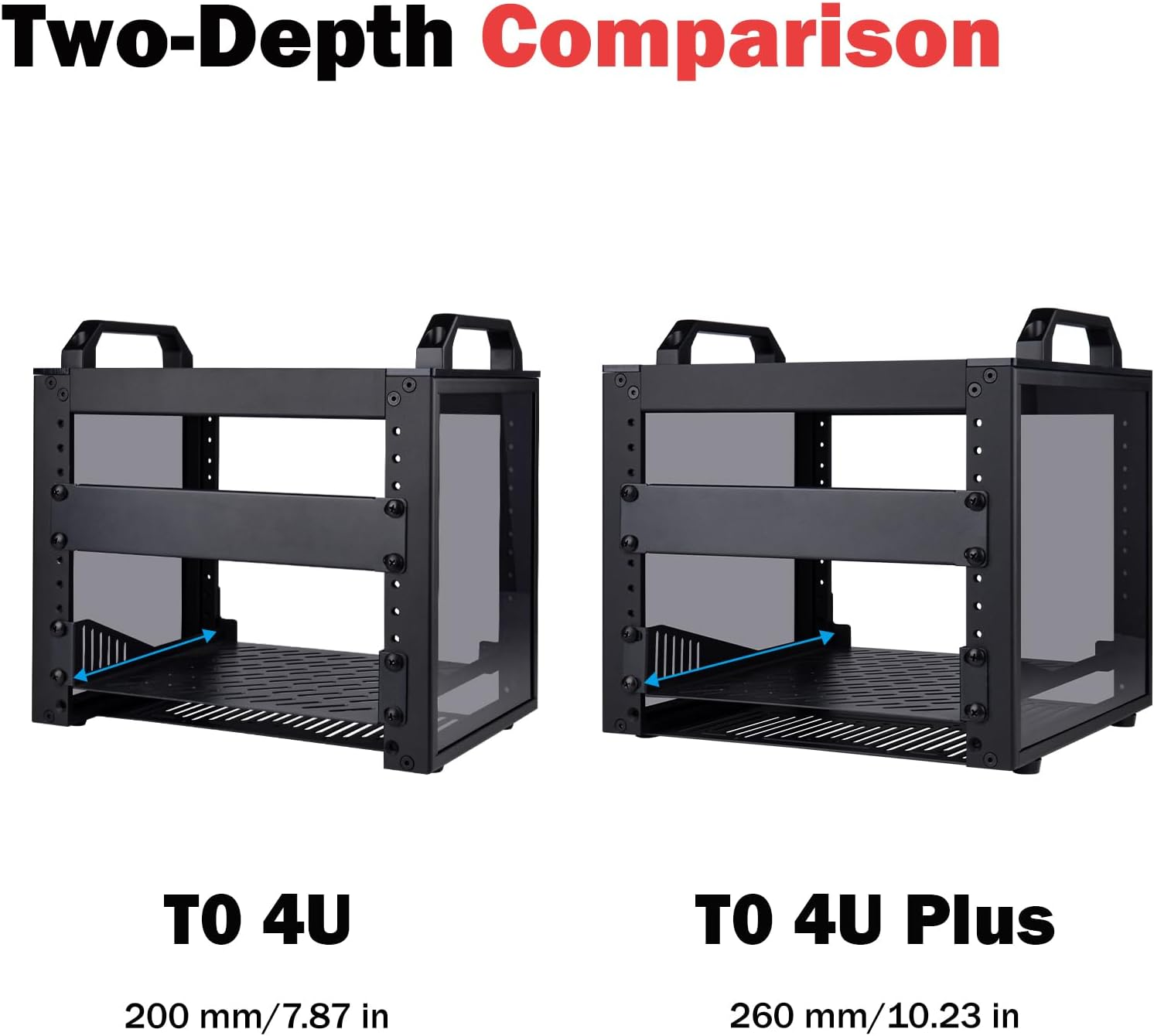 Geeekpi Deskpi Rackmate T0 plus 10 Inch 4U Mini Server Cabinet for for Servers, Network, A/V Equipment, 10.23 Inch Depth (Black) image number 5