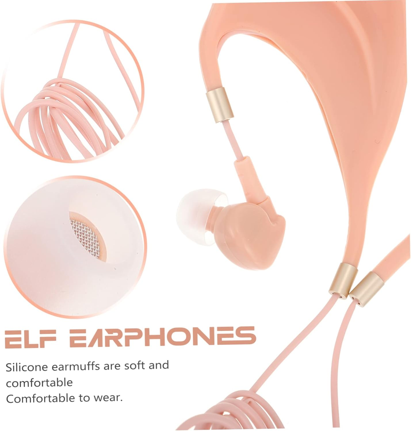 LABRIMP Ear Shape Earphones Microphone In-Ear Music Earbuds for Gaming Lightweight Design for Sports and Travel Wired Earbuds Compatible Smartphones