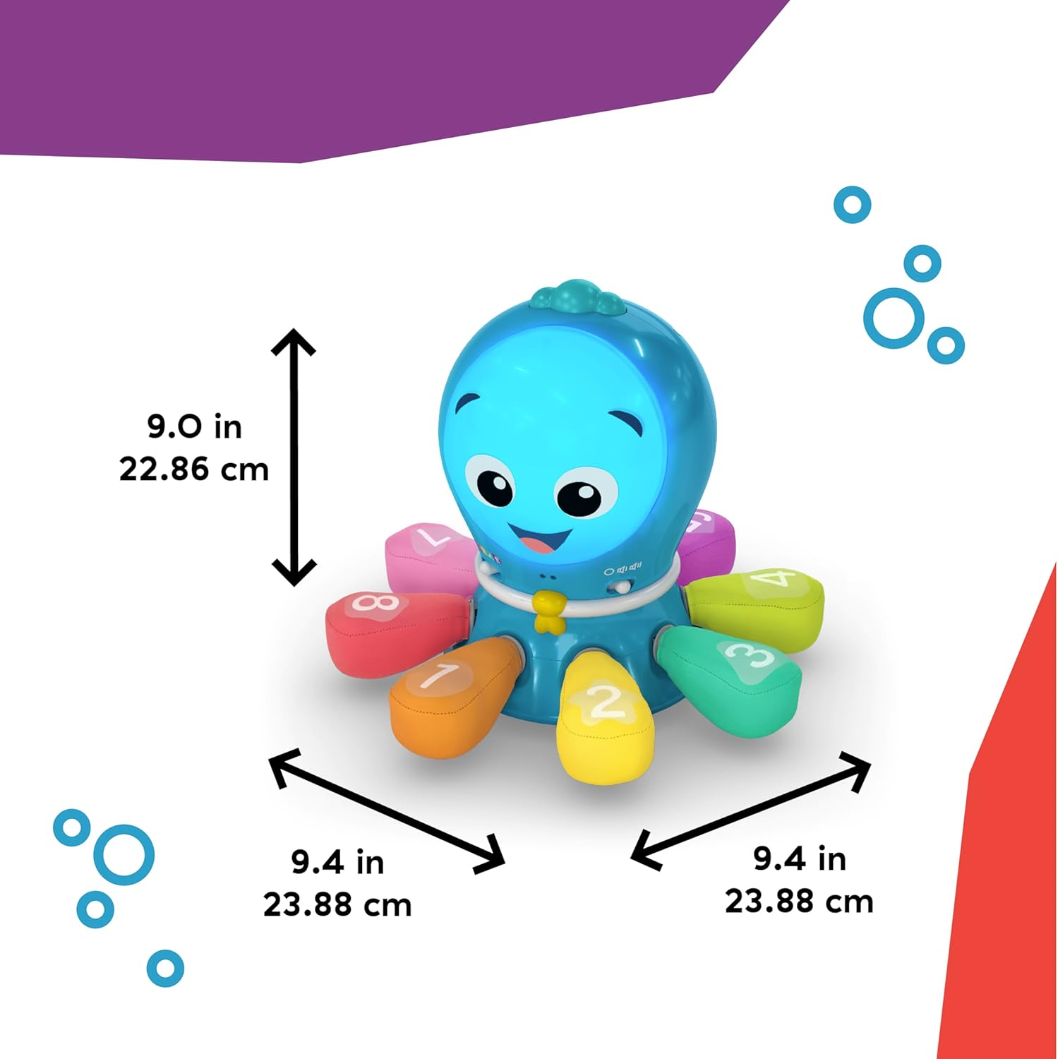 Baby Einstein Ocean Explorers Go Opus Go 4-In-1 Crawl & Chase Activity Learning Toy, Music and Lights, Ages 3 Months to 5 Years