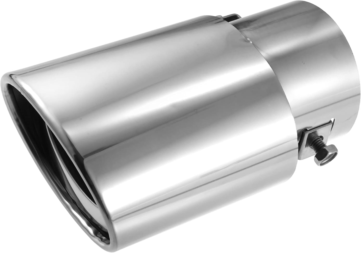 X AUTOHAUX Car Exhaust Tip Pipe Straight Shaped Applicable Diameter 2.44" Universal Exhaust Pipe Muffler Tip Tailpipe Bolt-On Metal Silver Tone image number 4