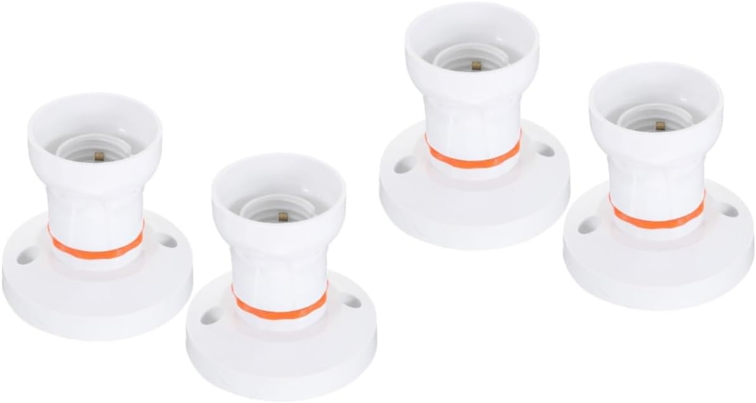 Veemoon 4 Pcs Light Light Bulb Base Holders Screw in Outlet for Lamp Repair Kit Lamp Parts Plug Adapter Abs Screw-In White Ceiling B22 image number 6