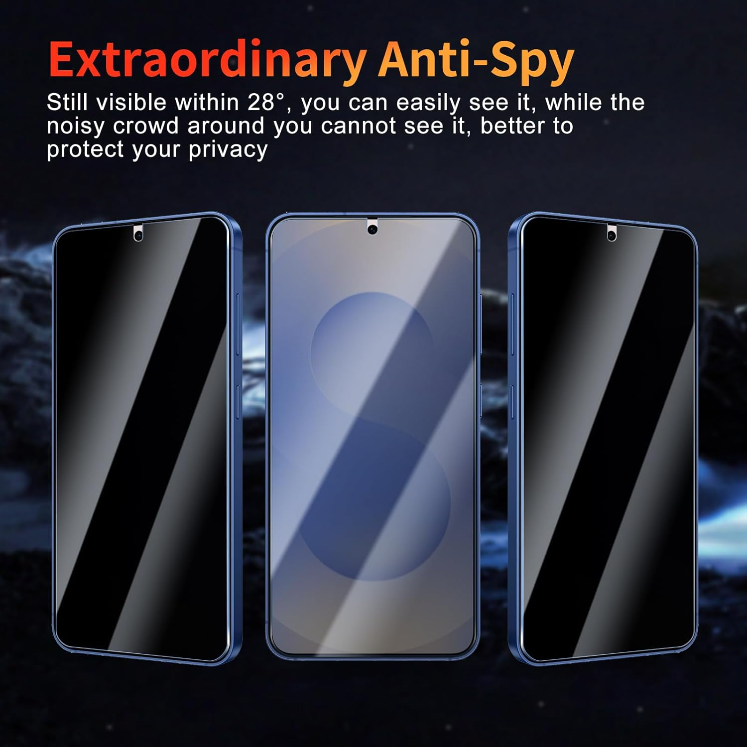 YUXINDZ Pack of 3 Privacy Screen Protectors for Samsung Galaxy S25, Anti-Spy Screen Protector, Privacy Film, 9H Hardness, Anti-Scratch, Bubble-Free