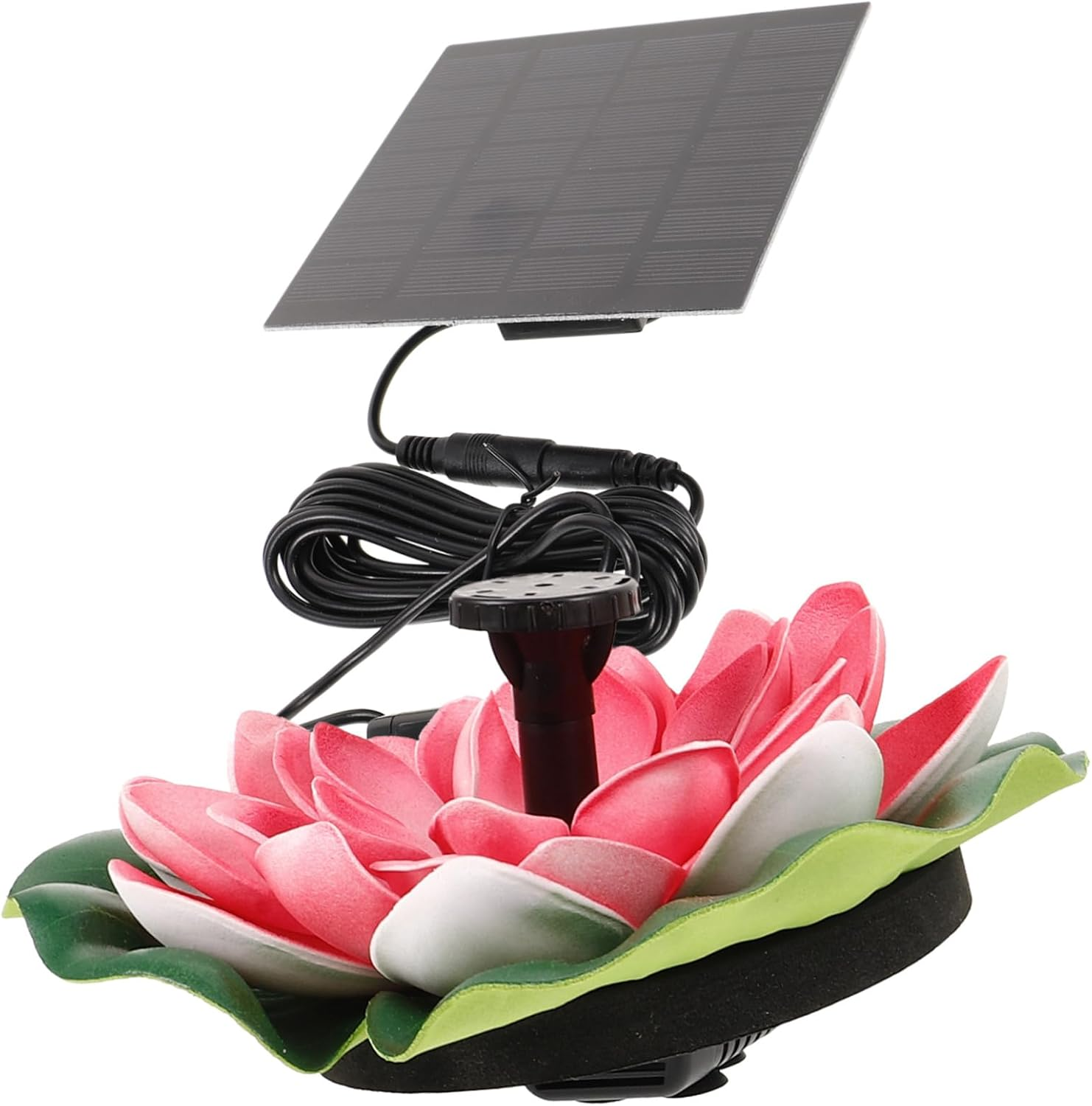 Ibasenice Lotus-Style Solar Fountain Pump Floating Decor for Outdoor Garden Water Features Energy-Saving Landscape Water Pool Accessory Cherry Red Flower Design Operation image number 2