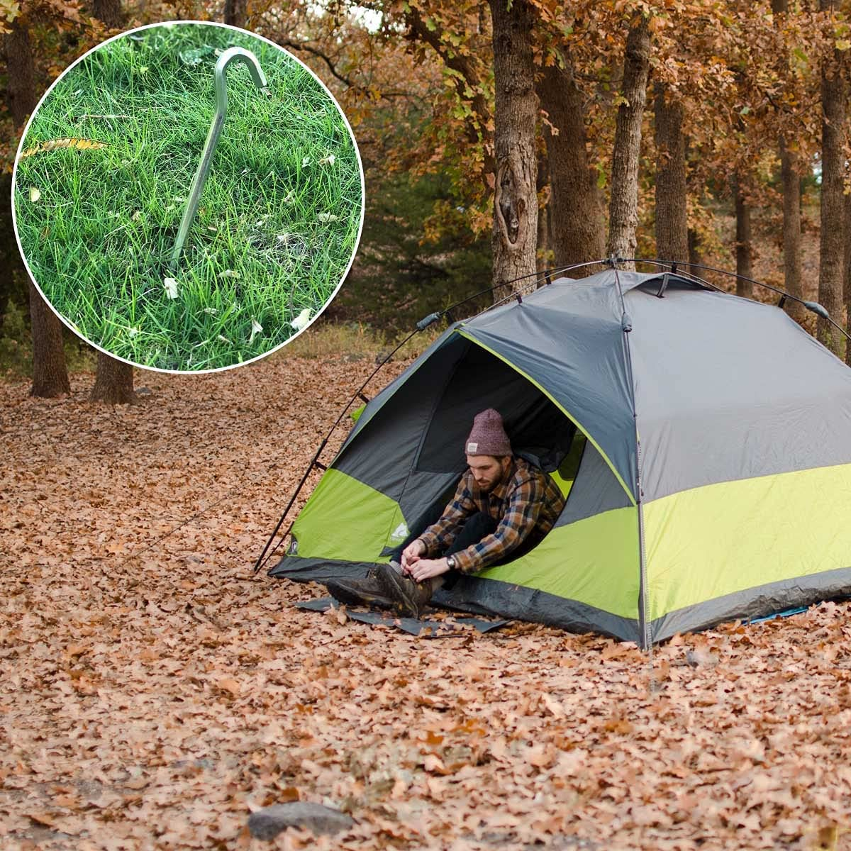 Tent Pegs, 12Pack 7Inch Tent Stakes Heavy-Duty Aluminum Tent Pegs with Hook, Lightweight, Anti-Rust Stakes for Camping, Hiking, and Hard Ground image number 4