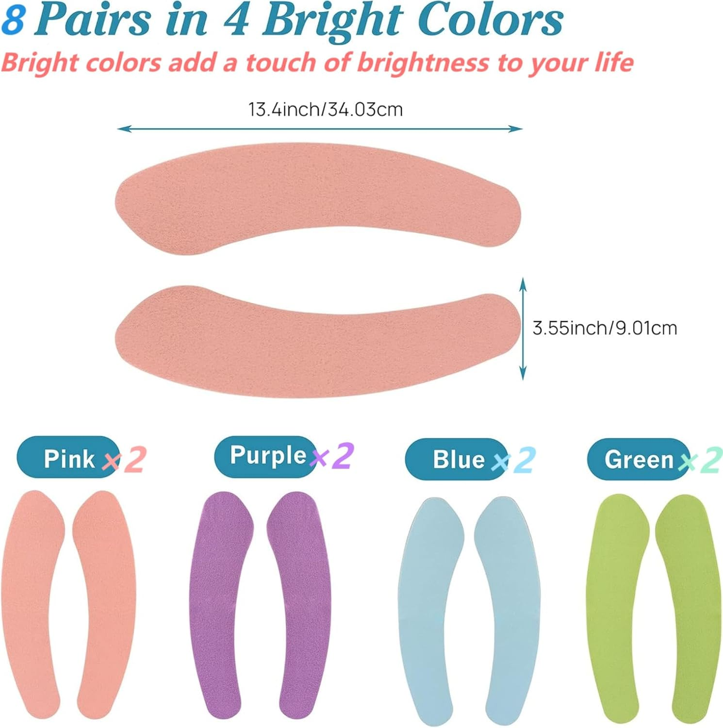 Washable Toilet Seat Covers - Soft, Reusable & Adhesive Pads | All-Season Comfort & Hygiene for Aussie Bathrooms (8 Pairs Purple, Green, Blue, Pink&times;2) image number 1