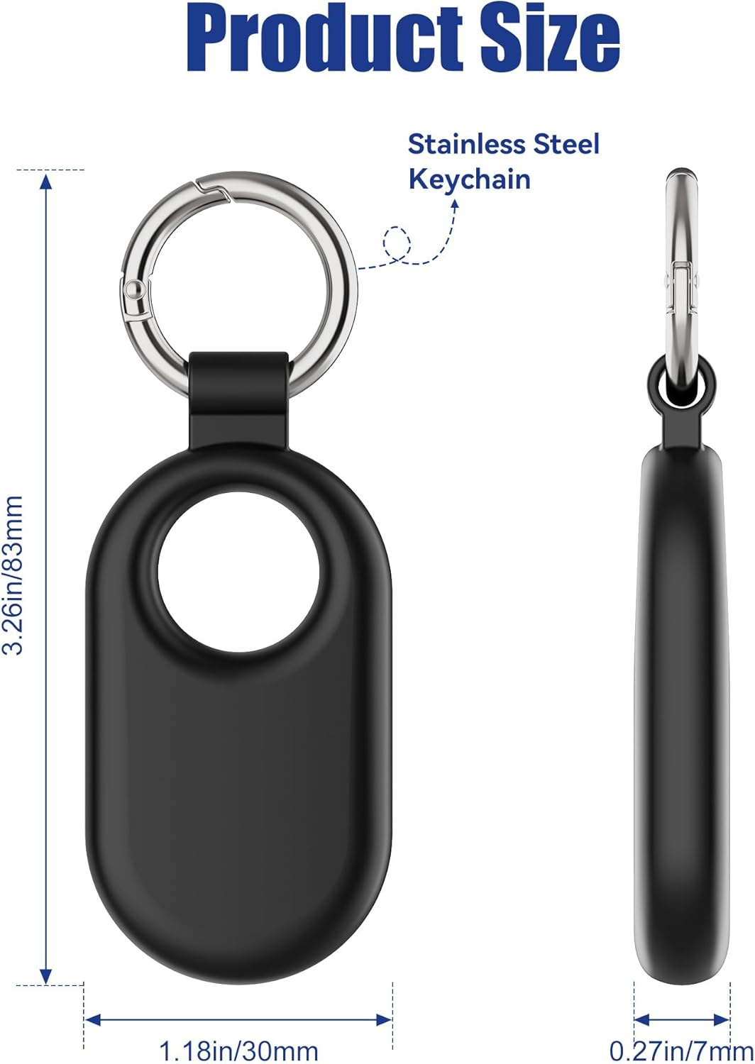 For Samsung Smarttag2 Case,4 Pack Silicone Keychain Galaxy Smart Tag 2 Holder,Gps Tracker Protective Cover with Keyring for Backpacks, Keys,Luggage, Wallet - Black image number 2