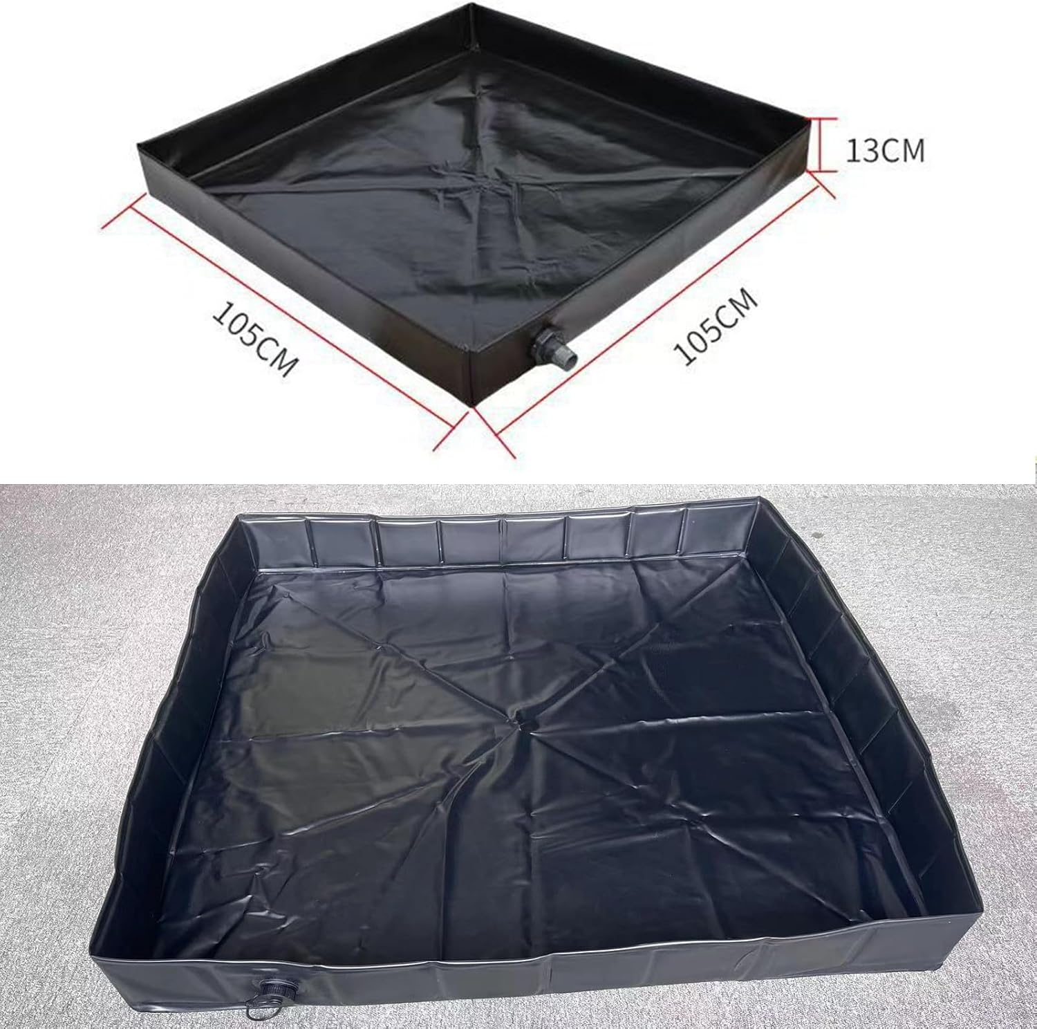 Large Shower Base with Drain-Pipe, Foldable Camping Shower Mat with Wrapped Edges, Portable Shower Base for Outdoor Shower Camping, Rapid Drainage Shower Pan, Privacy Shower Base, Keep Feet Clean (1) image number 3