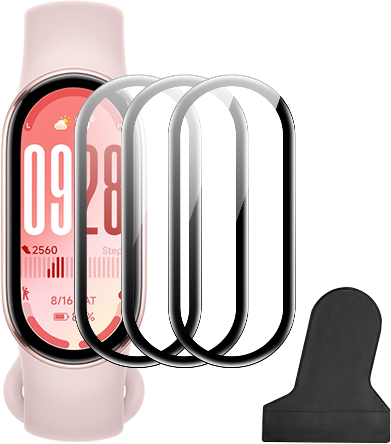 FDHYFGDY Pack of 3 for Xiaomi Smart Band 10 Screen Protector, [Full Coverage] HD Composite Thin Film, Free Bending, [Anti-Scratch] Screen Protector for Xiaomi MI Band 10 - Transparent image number 5