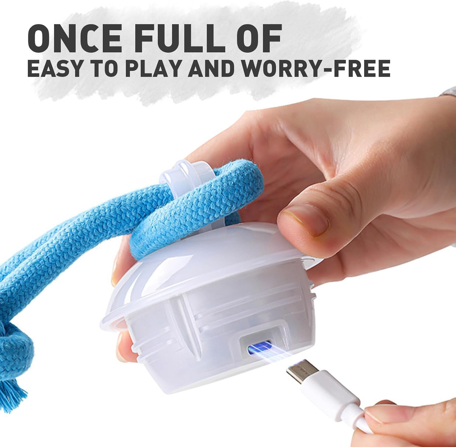 Interactive Dog Toy - Automatic Moving Dog Chew Ball Durable Puppy Chew Toy Release Energy Relieve Boredom Suitable for All Types of Dogs USB Rechargeable Used for Puppy Daily Training Blue image number 5