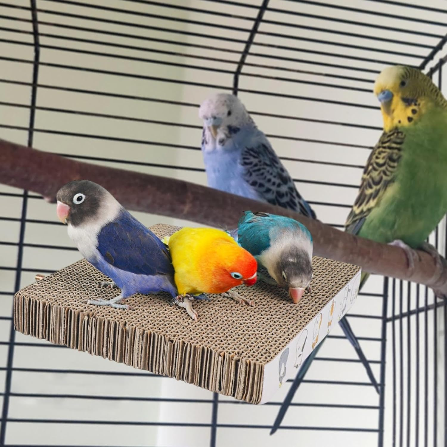 Fenteer Parrot Cardboard Foraging Toy Cage Accessories Exercise Bird Chew Toy Paw Grinding Stick for Budgies Cockatiel Lovebirds, S image number 1