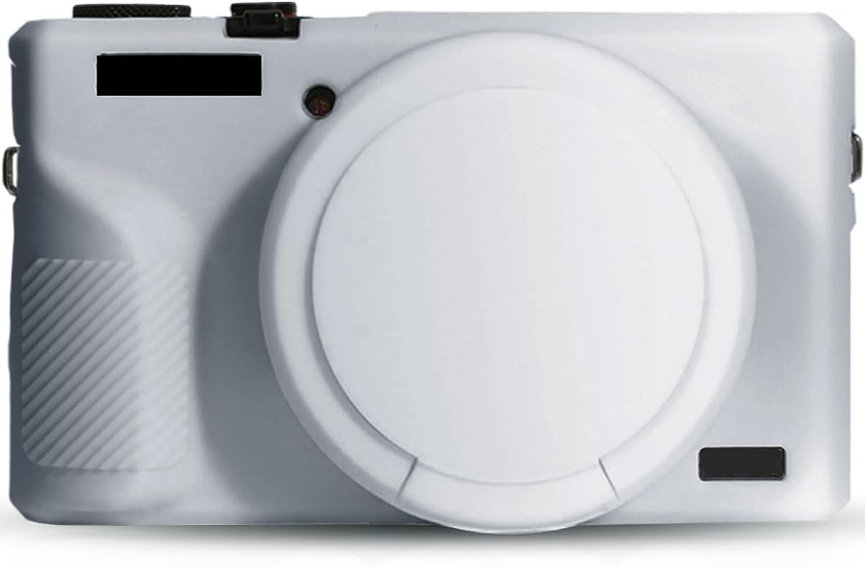 Camera Case for Canon Powershot G7 X Mark III, Soft Silicone DSLR Cover with Removable Lens Cap, Shockproof Dustproof Travel Protective Skin (Grey) image number 5