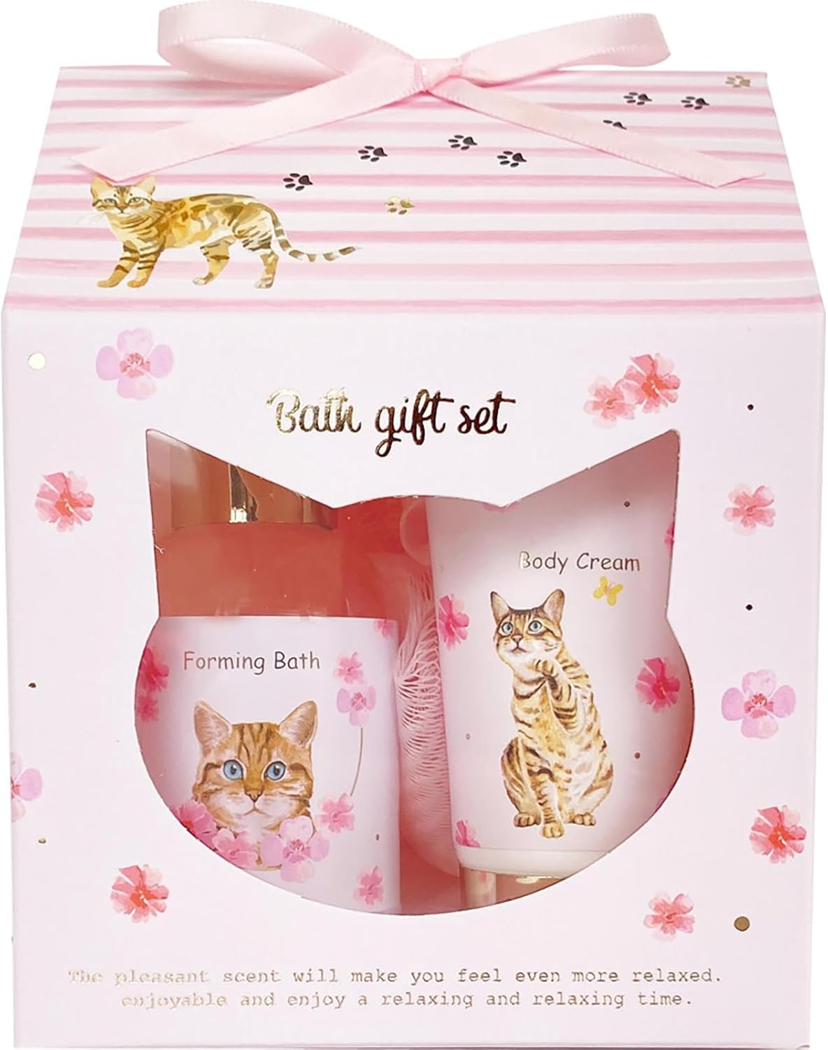 Cozy Company 172292 Bath Gift Set, Shower Gel, Body Cream, Cat Retreat, Bath Gift Set, Blossom Veil Scent, Body Care, Present
