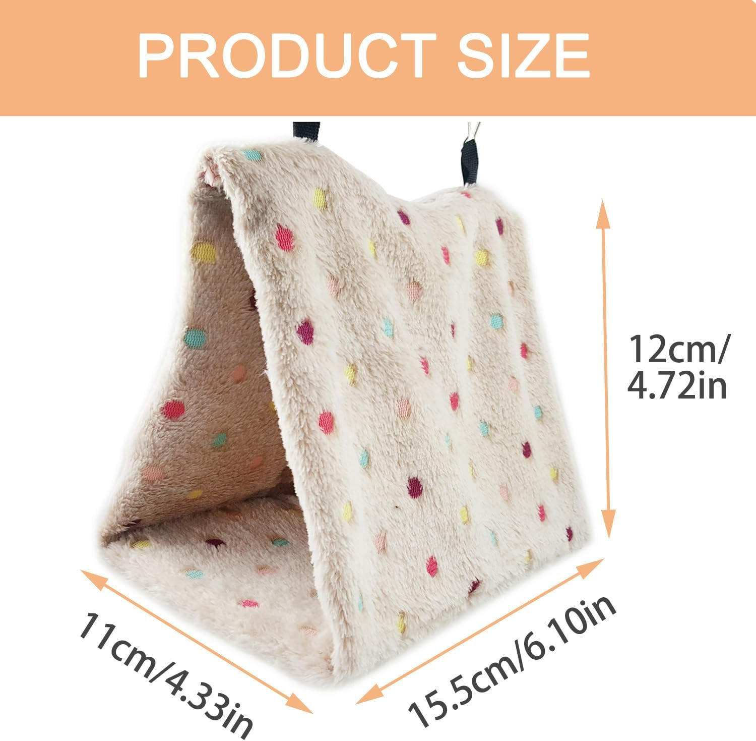 Parrot Hammock Hanging Cage, Bird Nest, Pet Bird Nest, Winter Nest House or Cage Toy, Plush Bird Hut for Small Animals, Hanging House, Bed, Swing, Rat, Ferret, Hamster (S) image number 6