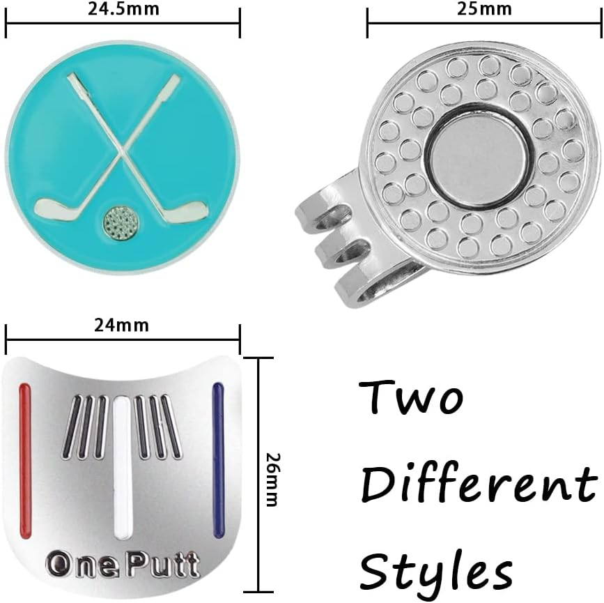 RETON Golf Ball Markers with Metal Magnetic Hat Clips, 2Pcs Funny Golf Ball Marker Hat Clip, Golf Putting Alignment Tool, Golf Accessories for Men, Golf Lovers, Gifts