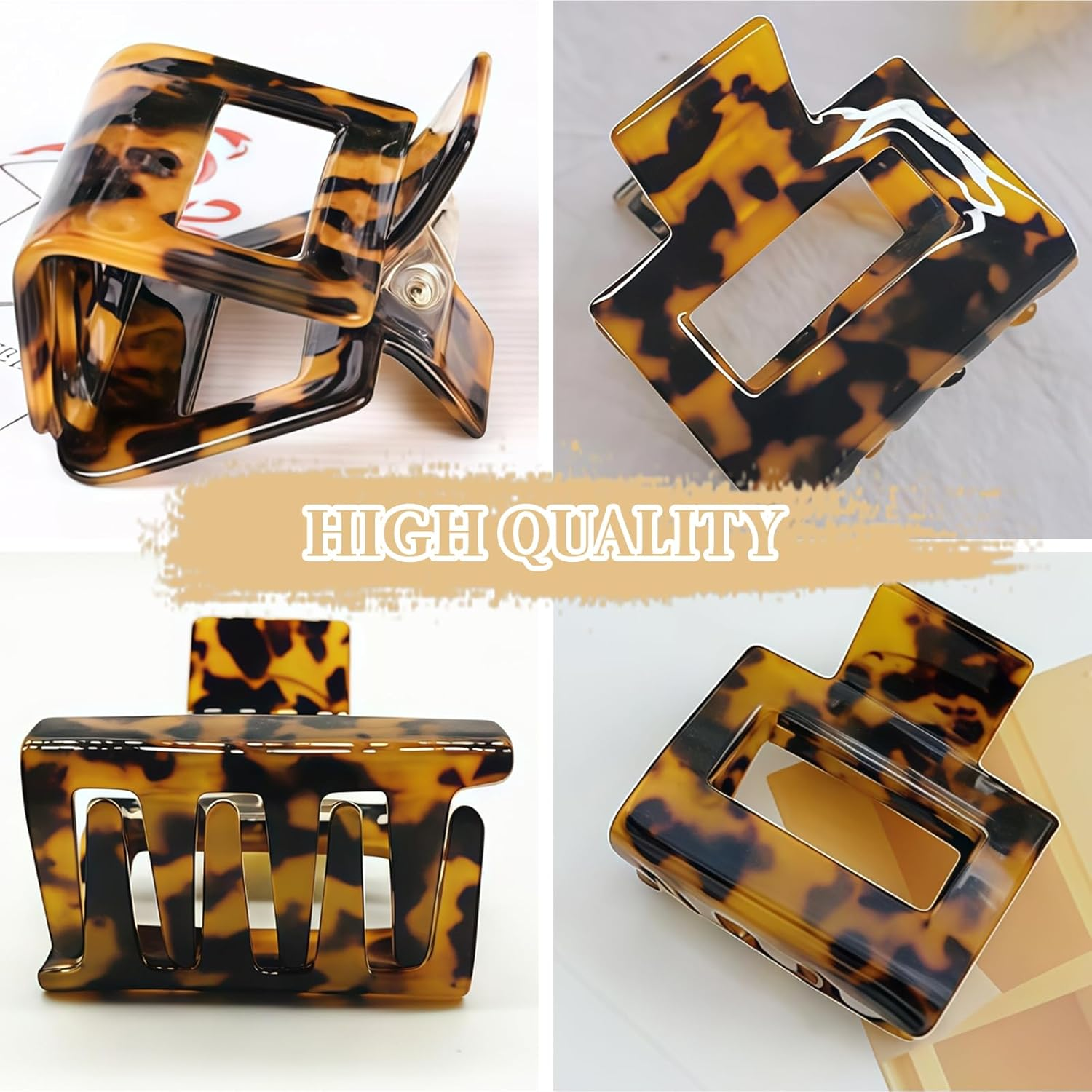 Pack of 6 Matte Hair Clips for Women Girls, Hair Claw Clip, Rectangular, Non-Slip Hair Clips for Thin/Thick Hair for Everyday, Party (5 Cm) image number 4