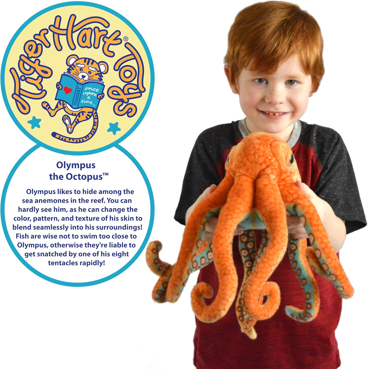 Olympus the Octopus - 18 Inch Stuffed Animal Plush image number 4