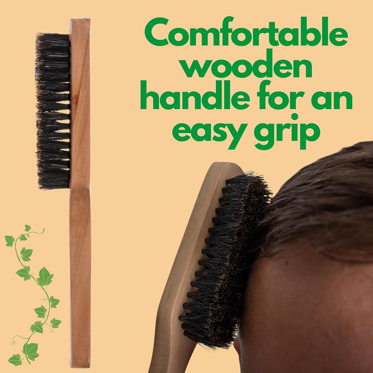 Grannaturals Men'S Boar Bristle Hair + Beard Brush image number 6