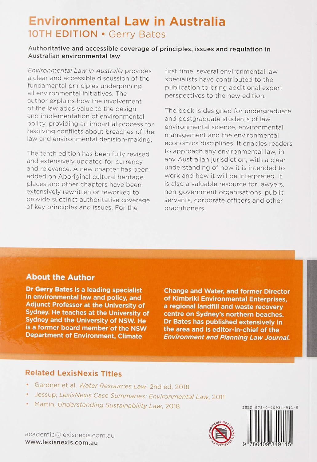 Environmental Law in Australia, 10Th Edition image number 1