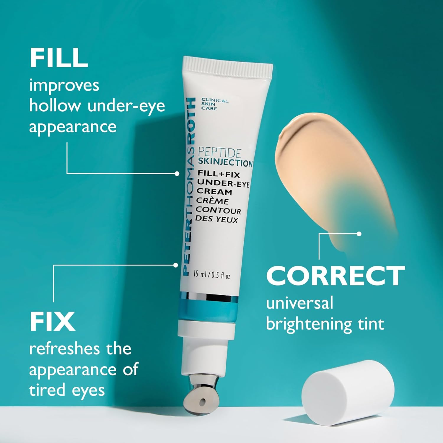 Peptide Skinjection Fill plus Fix under Eye Cream by Peter Thomas Roth for Women - 0.5 Oz Cream image number 3