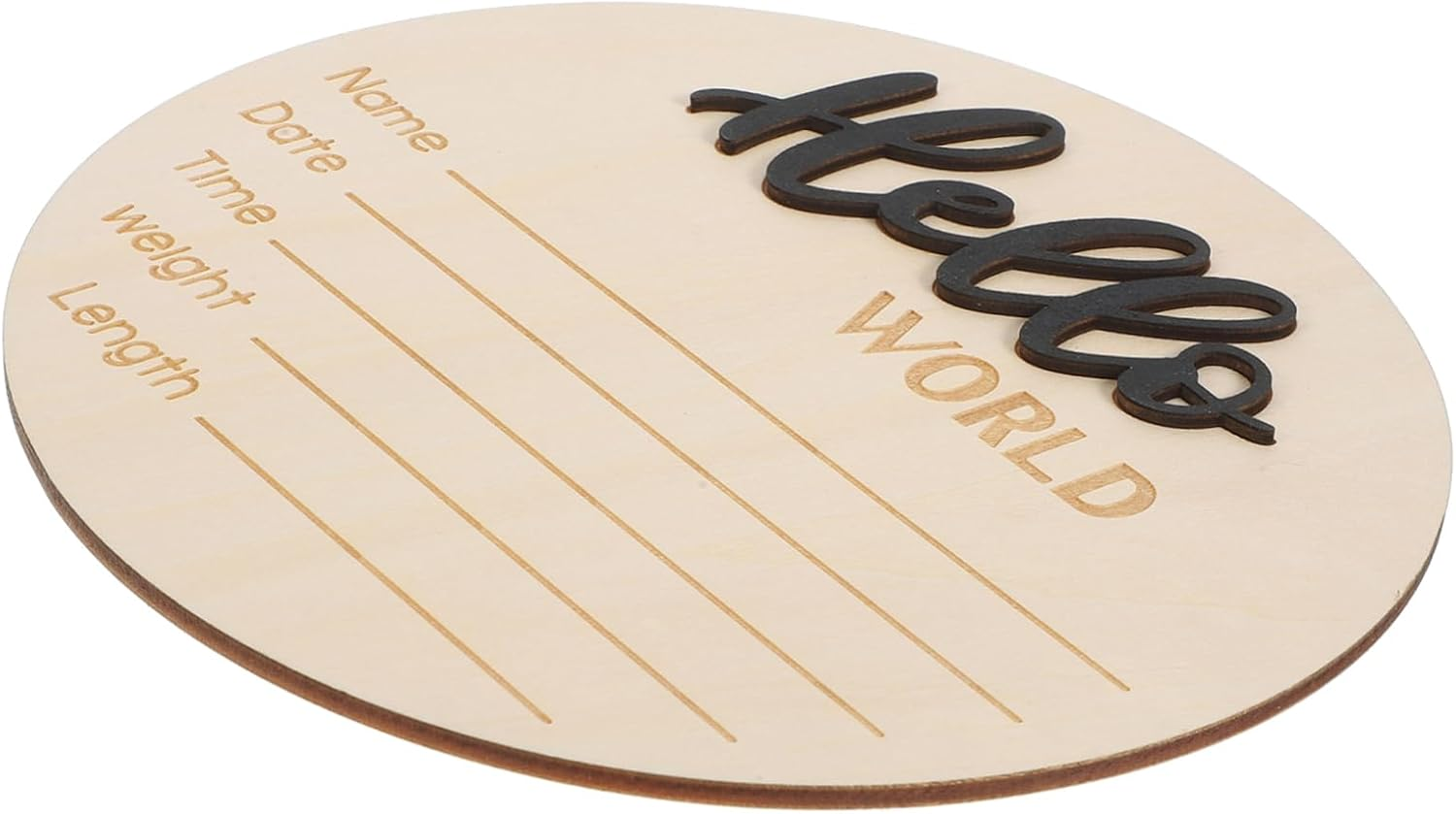 Wooden Birth Announcement Sign for Newborn round Baby Name Sign for Photography Prop Made of Natural Wood for Baby Shower and Keepsake