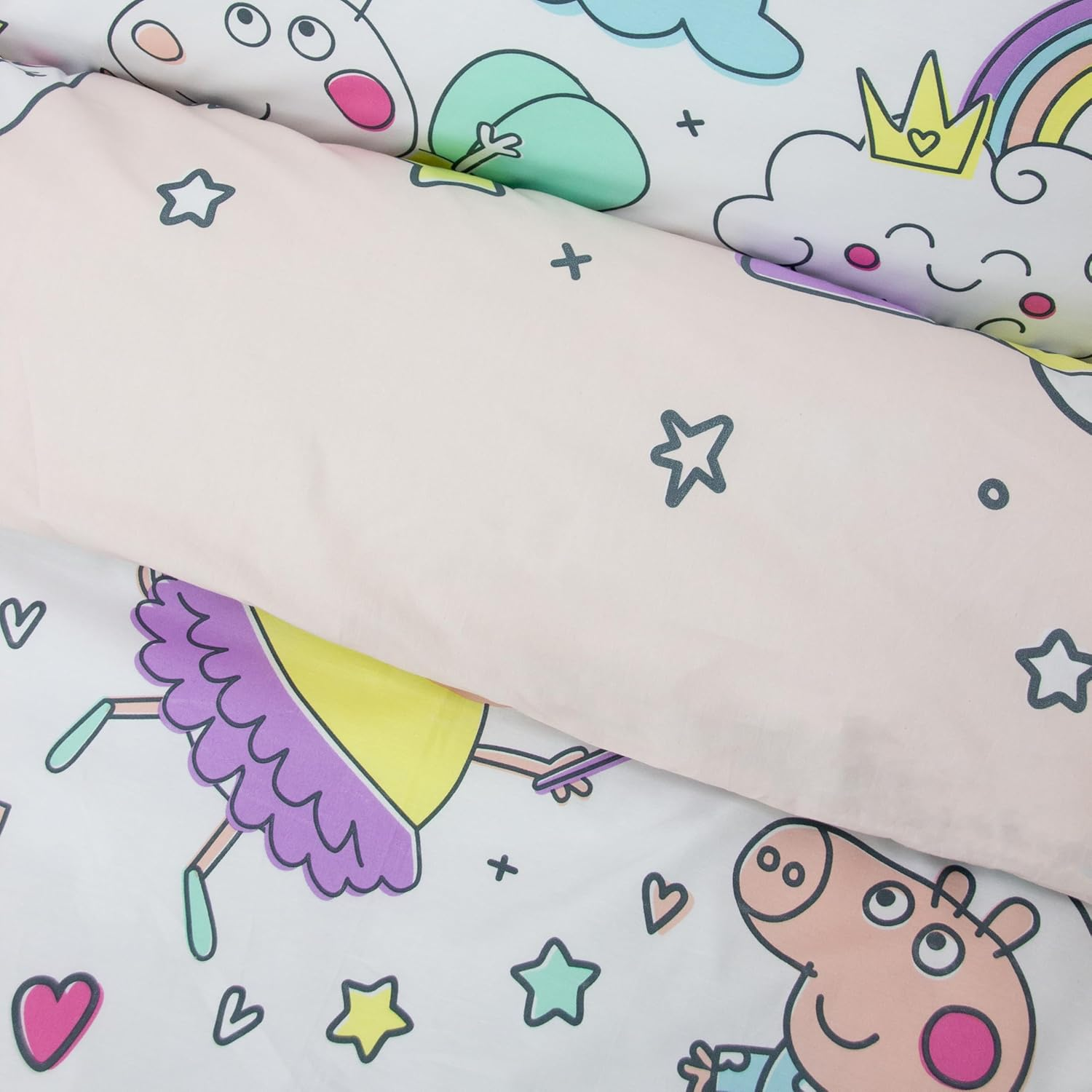 Peppa Pig Officially Licensed Bedtime Design Single Duvet Cover Set | Reversible 2 Sided Bedding Including Matching Pillow Case | Perfect for Kids Bedroom | Polycotton image number 6