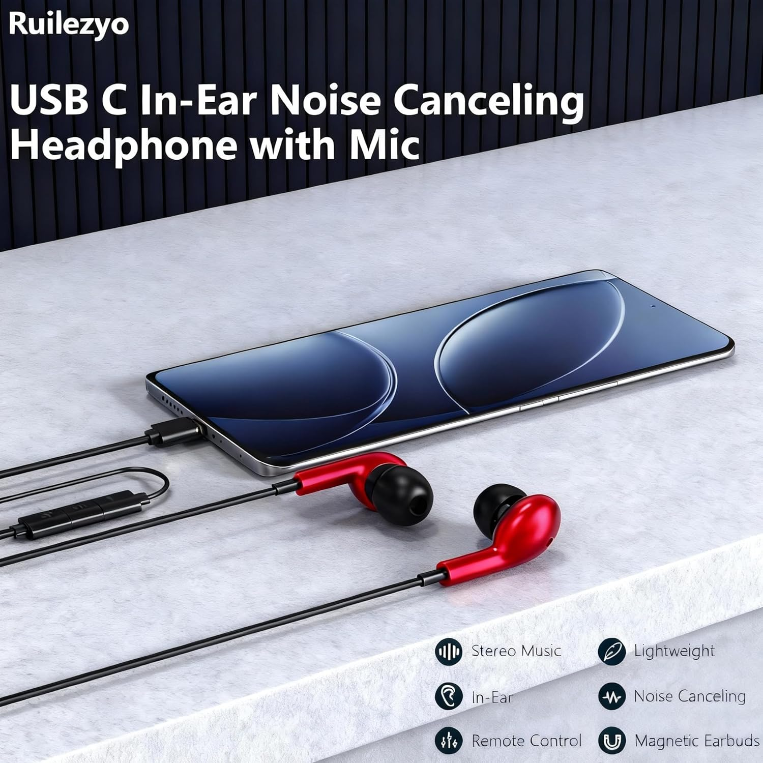 USB C Wired Headphones for Samsung Galaxy S25 S24 S23 S22 S21 Ultra A56 A36 A26 A16 A06 A55 A54 A53 A35 A34 5G In-Ear Headset with Microphone for Iphone 17 16 15 Ipad Pro Air 5 6 7 Pixel 7 Pixel 78 9 image number 4