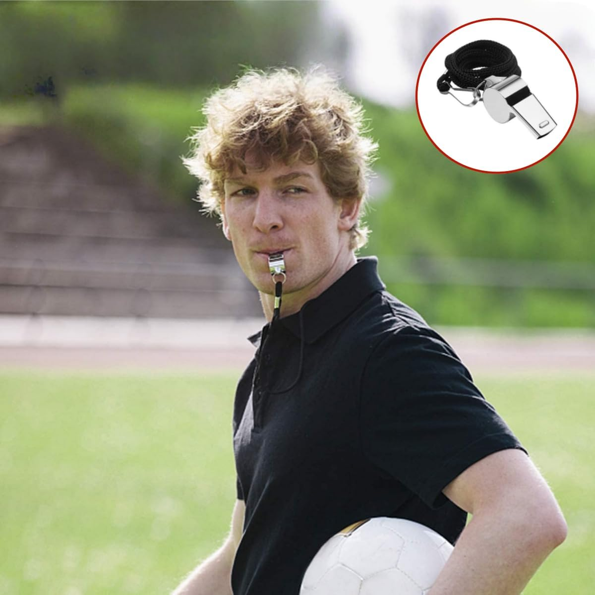 10 Pcs Stainless Steel Sports Whistles,Loud Crisp Sound,Coach Whistles Metal Whistle with Lanyard, Coaches, Teachers, Training, Outdoor Sports image number 2