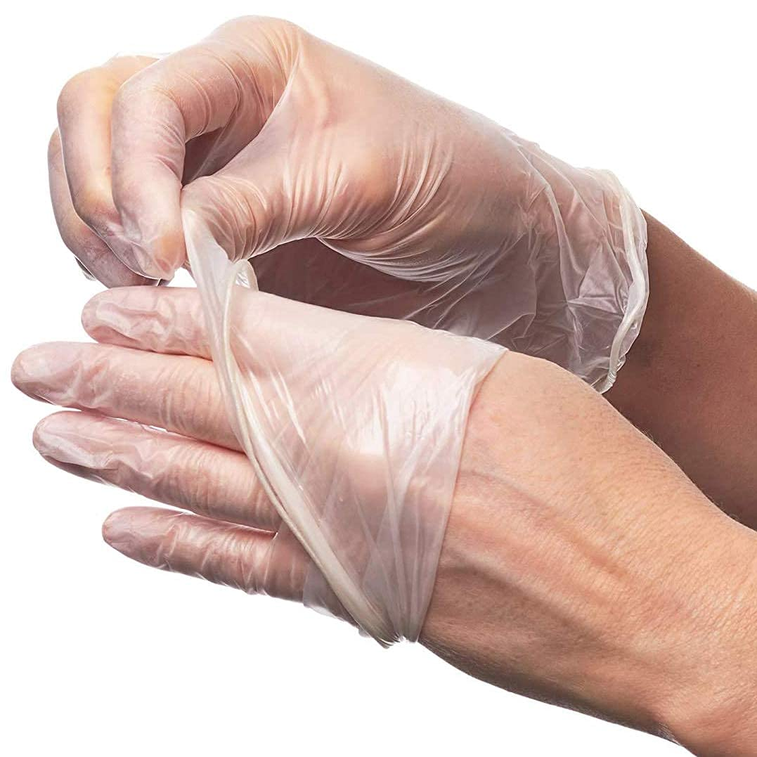 Mumoo Bear 100 Count -Large Disposable Gloves, 100% Latex Free Work Gloves for Women Men, Multipurpose Powder Free Gloves for Food Prep Cooking Medical Mechanic Tattoo Hair Dye-Transparent image number 4