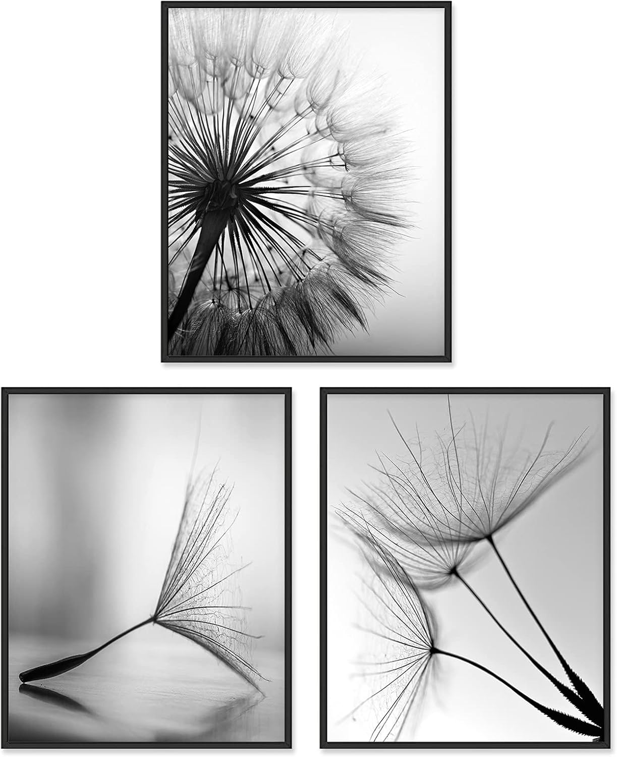 Black and White Wall Art Prints Posters Minimalist Decor, 11X14 Canvas Prints Unframed Set of 3, Plant Posters Aesthetic for Living Room image number 1