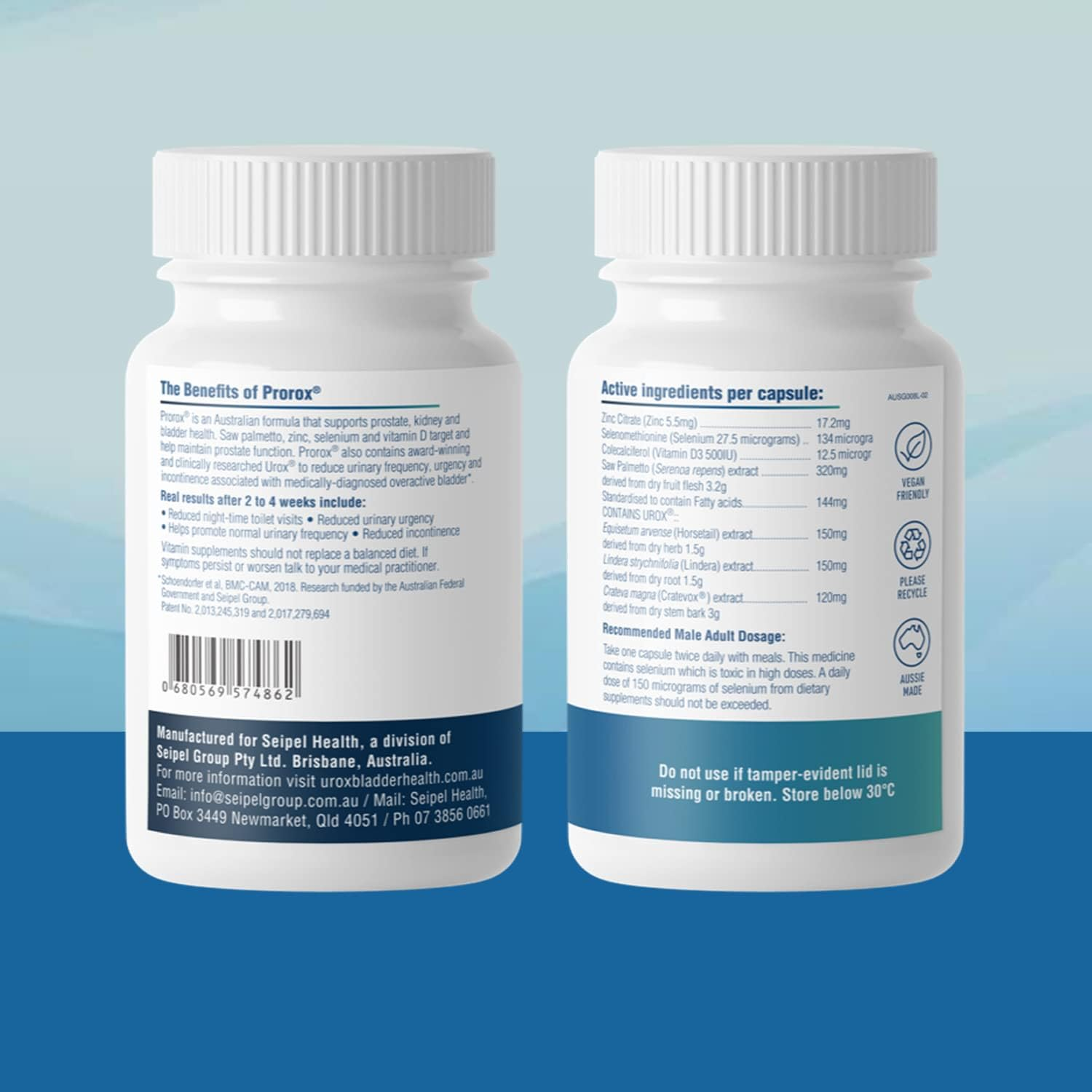 PROROX Healthy Prostate Bladder Control, Prostate Supplements for Men, Supports Healthy Prostate and Bladder Health, Contains Saw Palmetto, Reduces Urgency, 60 Vegetarian Capsules image number 2