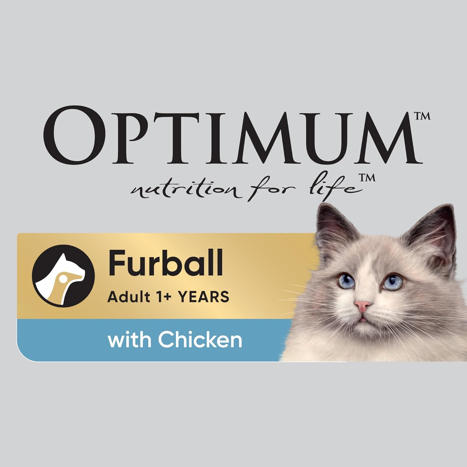 Optimum Adult Furball Control Chicken Dry Cat Food, 1.4 Kg (Pack of 4)