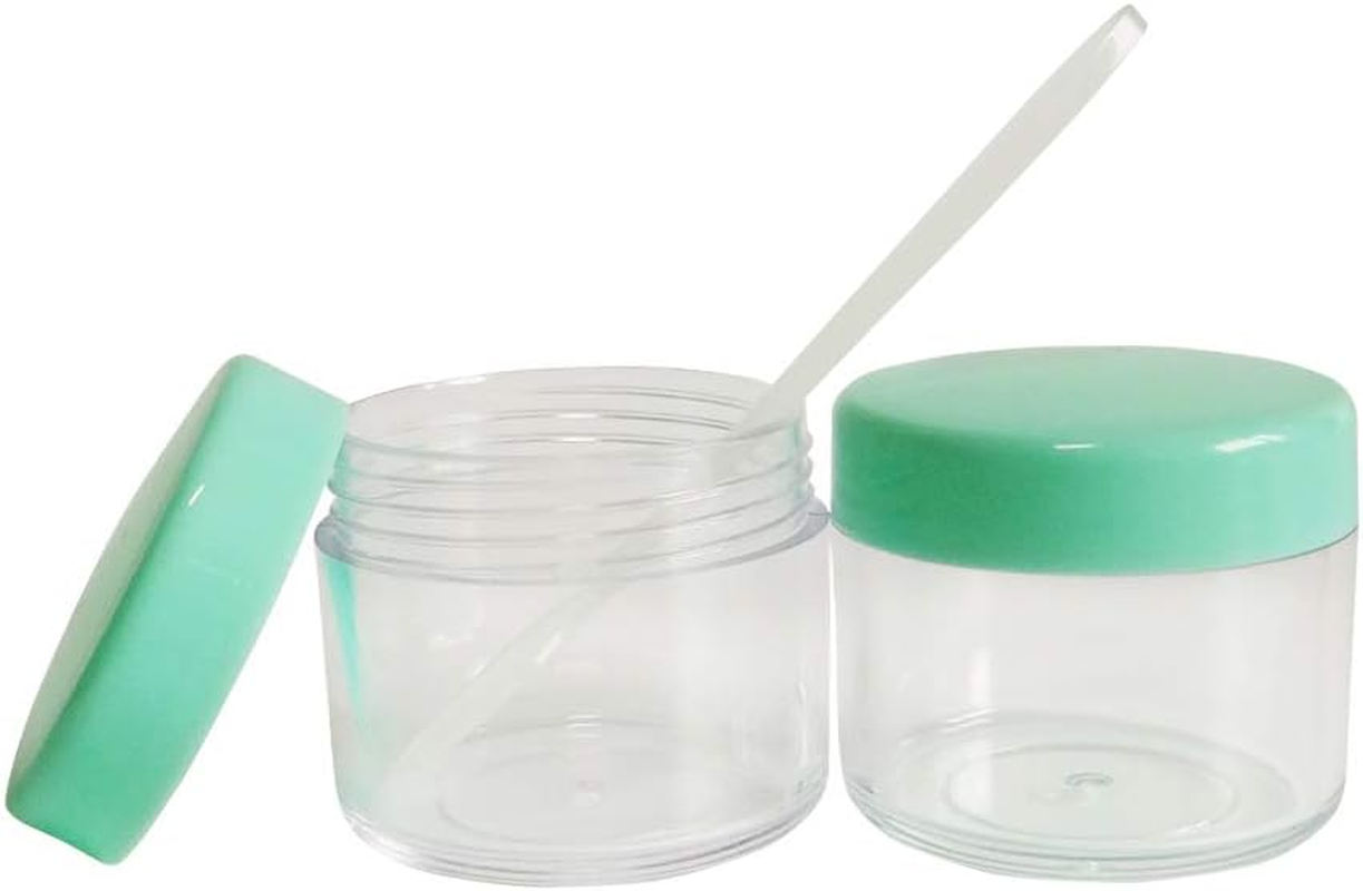Wopanxye 12Pack 20 Gram 20Ml Jars, Small Cosmetic Sample Empty Container, Plastic round Pot Green Screw Cap Lid, Tiny 20G Bottle for Makeup, Eye Shadow, Powder, Jewelry, Sunscreens, Creams, Lip Balms image number 6