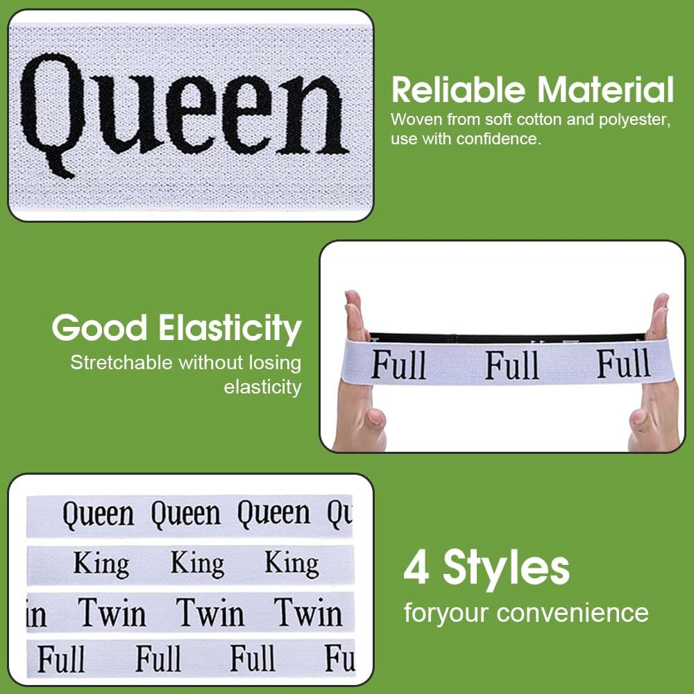 Chamgeco 10PCS Bed Sheet Organizer Bands, Elastic Bed Sheet Straps Organizer and Storage Label Bands, Linen Labels Bedding Bands Sheets Organizer Keepers for Closet, Bedroom, Dorm, Laundry Room image number 3