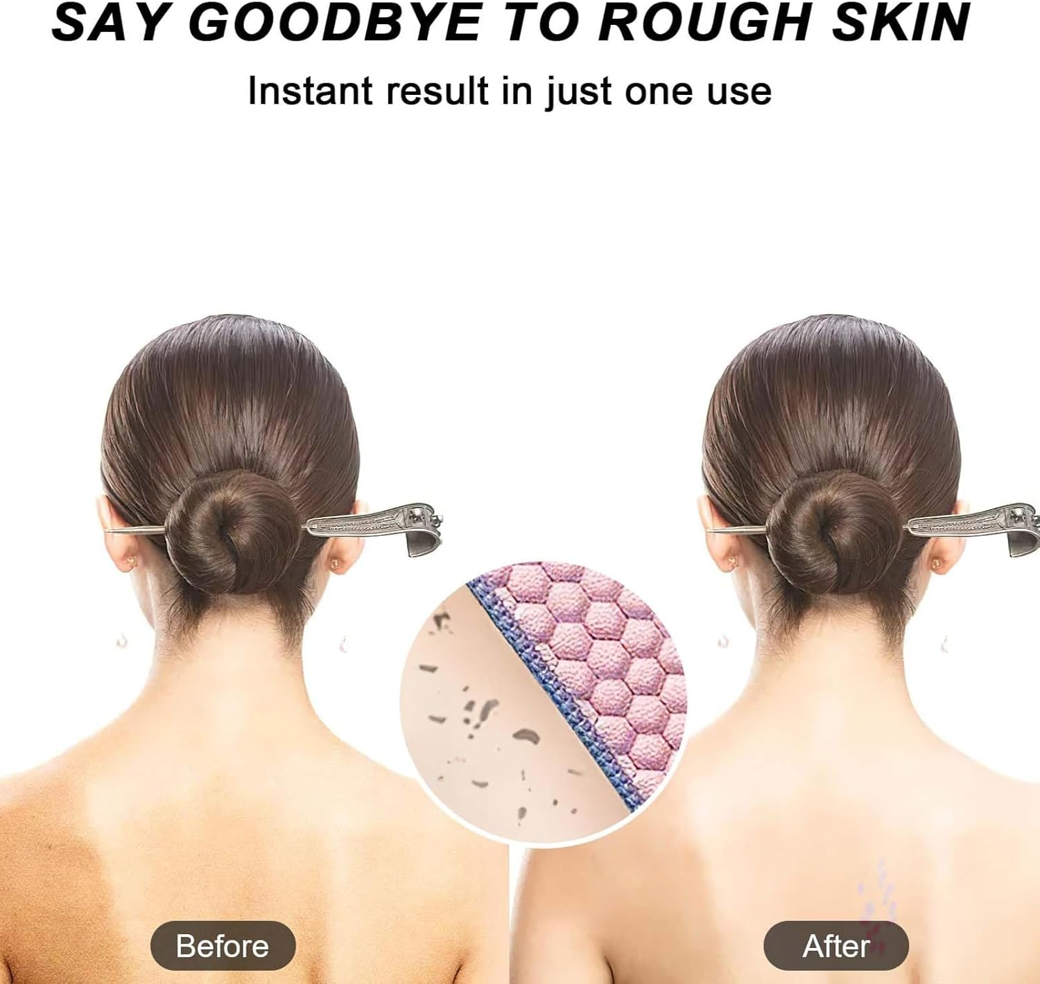 Exfoliating Back Scrubber for Shower, 37 Inches Back Washer with Handles, Exfoliating Washcloth Body Exfoliator Bath Tool to Scrub Your Body Deeply for Men & Women Exfoliation (Pink) image number 4