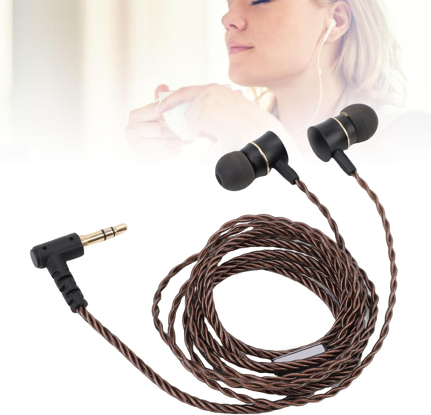 Wisoqu Wired IEM Earbuds, 3.5Mm Gold Plated Hifi In-Ear Headphones, for Music, Calls, and Daily Use image number 5