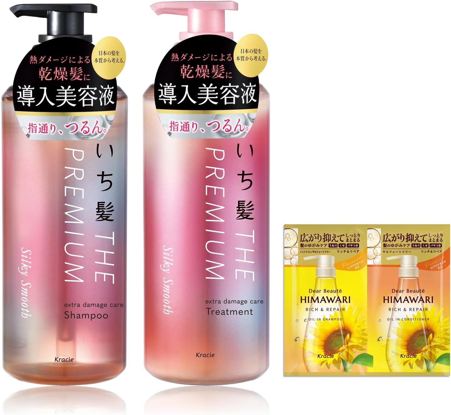 ICHIKAMI the PREMIUM (Shiny Moist) Extra Damage Care Serum in Shampoo Treatment Bottle Set with Bonus | Non Silicone Hair Care, Men and Women image number 3