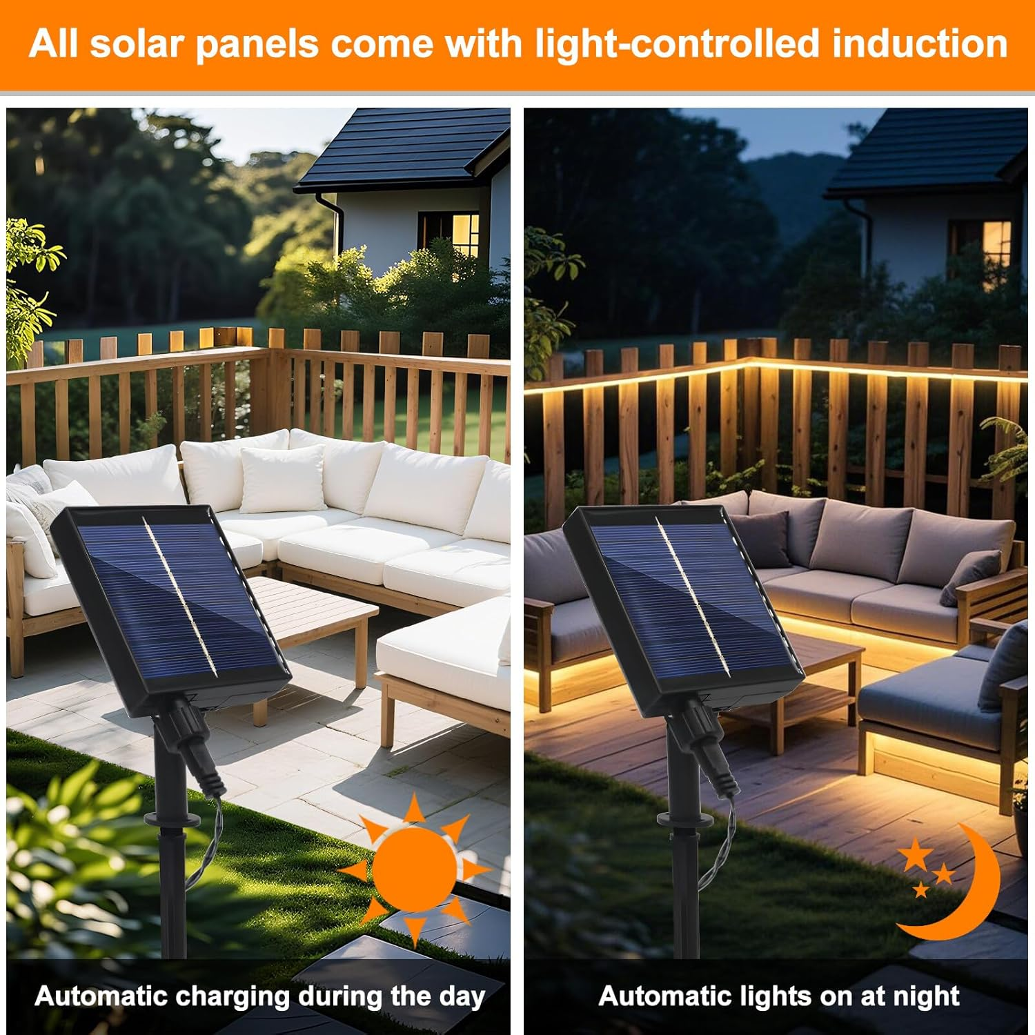 XUNATA 24V Solar/Usb COB Neon Flex Light - IP68 Waterproof 2835 SMD 120Leds/M LED Strip, Indoor/Outdoor Use (Cold White,2M) image number 5