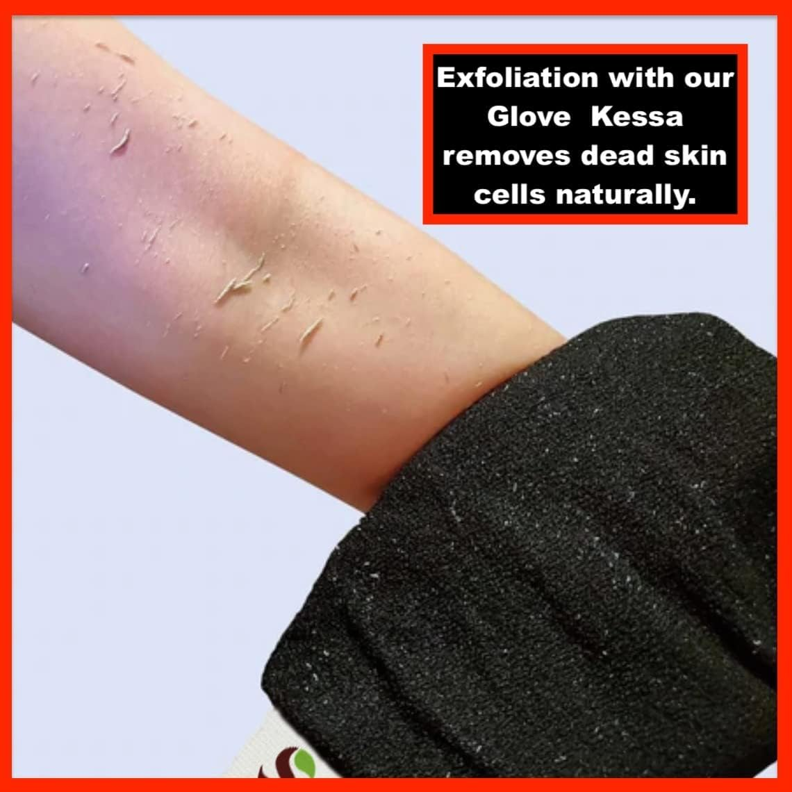 Exfoliating Glove Kessa, Natural Skin Scrub Glove, Kessa Hammam and Spa Glove, Body Exfoliating Glove, Body Scrub Glove for Men and Women.