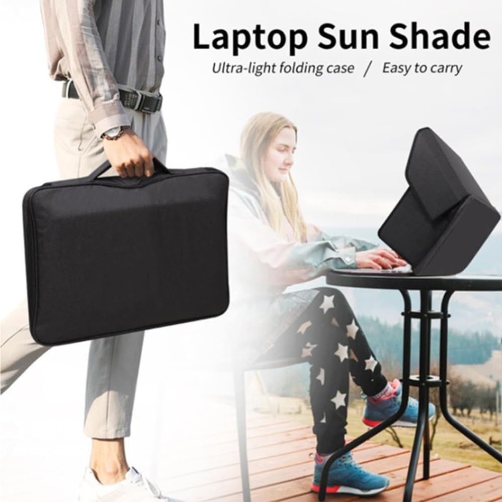 35&times;26 Cm Laptop Sun Shade,Shade,Lightweight Laptop Sun Glare Shield Privacy Cover for Working Outside,Computer Privacy Hood Foldable and Portable Shield Cover Computer Hood outside Glare image number 2