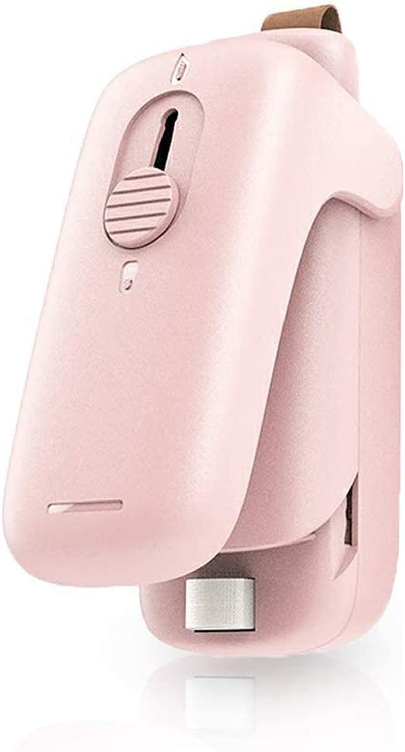 Mini Portable Bag Sealer, Handheld Heat Sealer, 2 in 1 Kitchen Sealing Household Machine and Cutter, Bag Resealer Heat Seal for Chip Bags, Plastic Food Storage Bags, Snack & Cereal Bags (Pink) image number 4