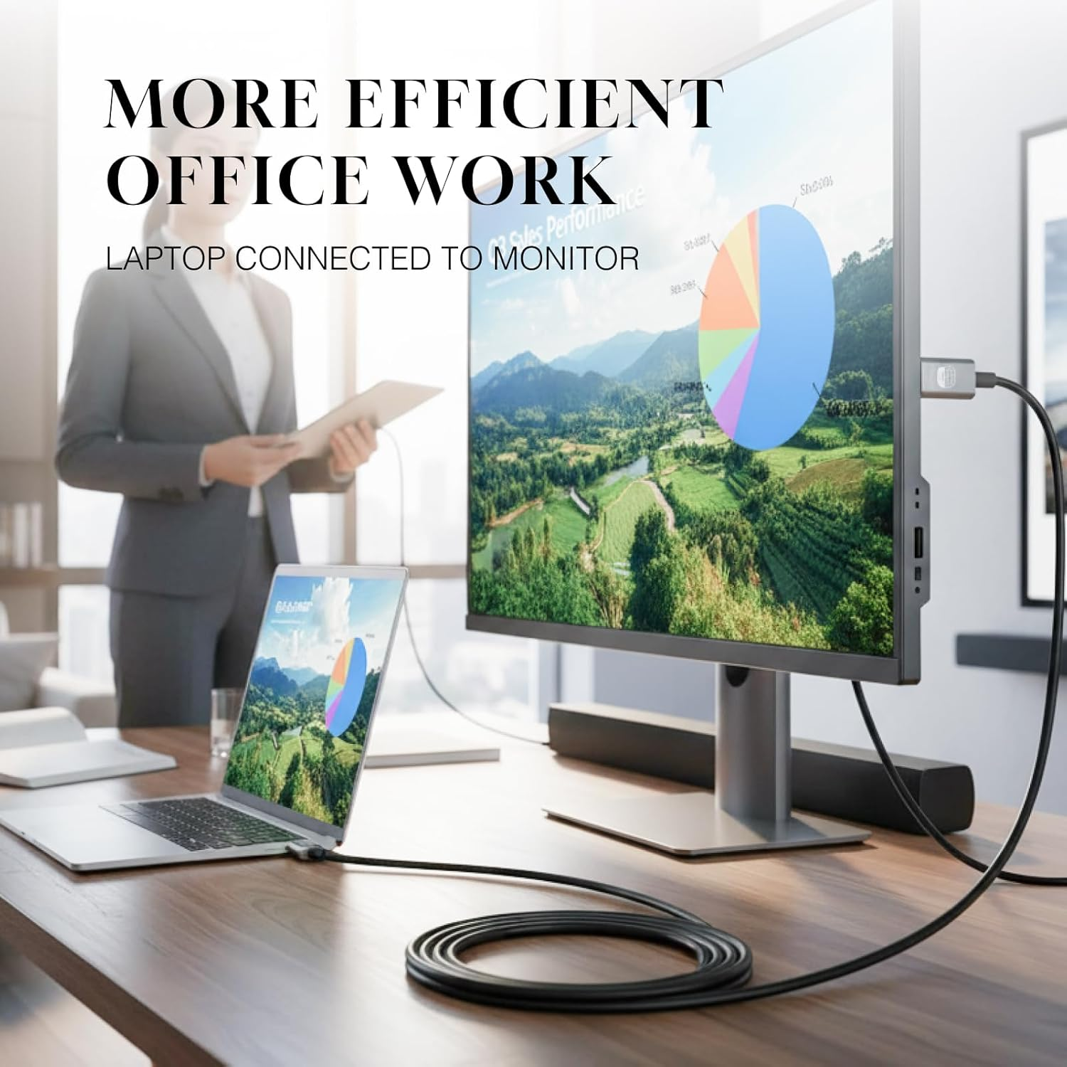 8K@60Hz USB C to HDMI 2.1 Cable 2M - Thunderbolt 3/4 to HDMI 48Gbps, 4K 240Hz, HDCP 2.3, Dynamic HDR, Compatible with Macbook Pro, Iphone 16/15, Galaxy S24, and More image number 3