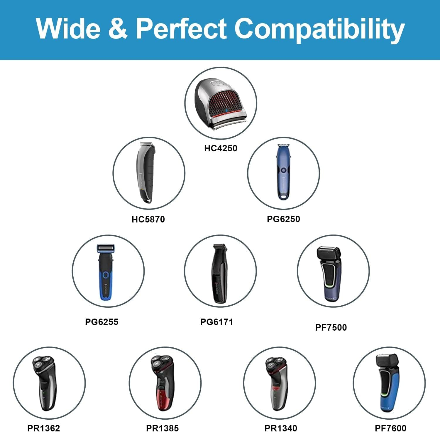 Replacement Shaver Charger 5V for Remington Shaver HC4250 HC5870 PF7500 PF7600 PG6250 PG6255 PG6170 PG6171 XR7000 XF8550 XF8700 XR1400 XR1430 HC5950, 5V Trimmer Shaver Charger Cord for Remington Razor