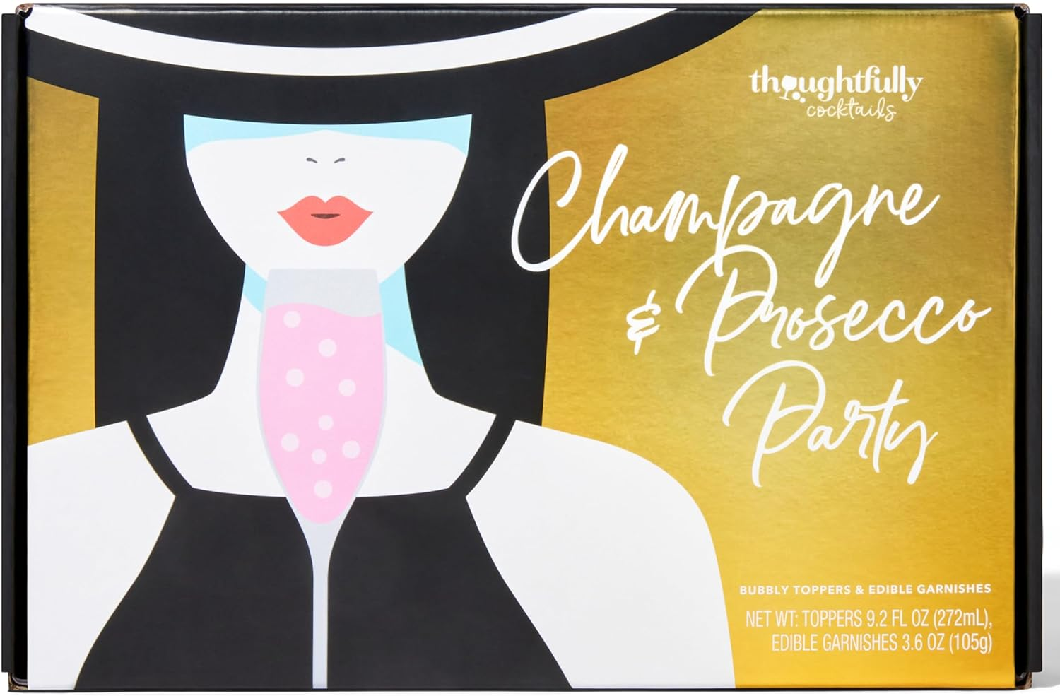 Thoughtfully Cocktails, Bubblies' Prosecco Cocktail Toppers, Includes 4 Fruit-Flavoured Cocktail Mixes, Sweet Edible Pearls and Edible Rose Petals (Contains NO Alcohol) image number 3