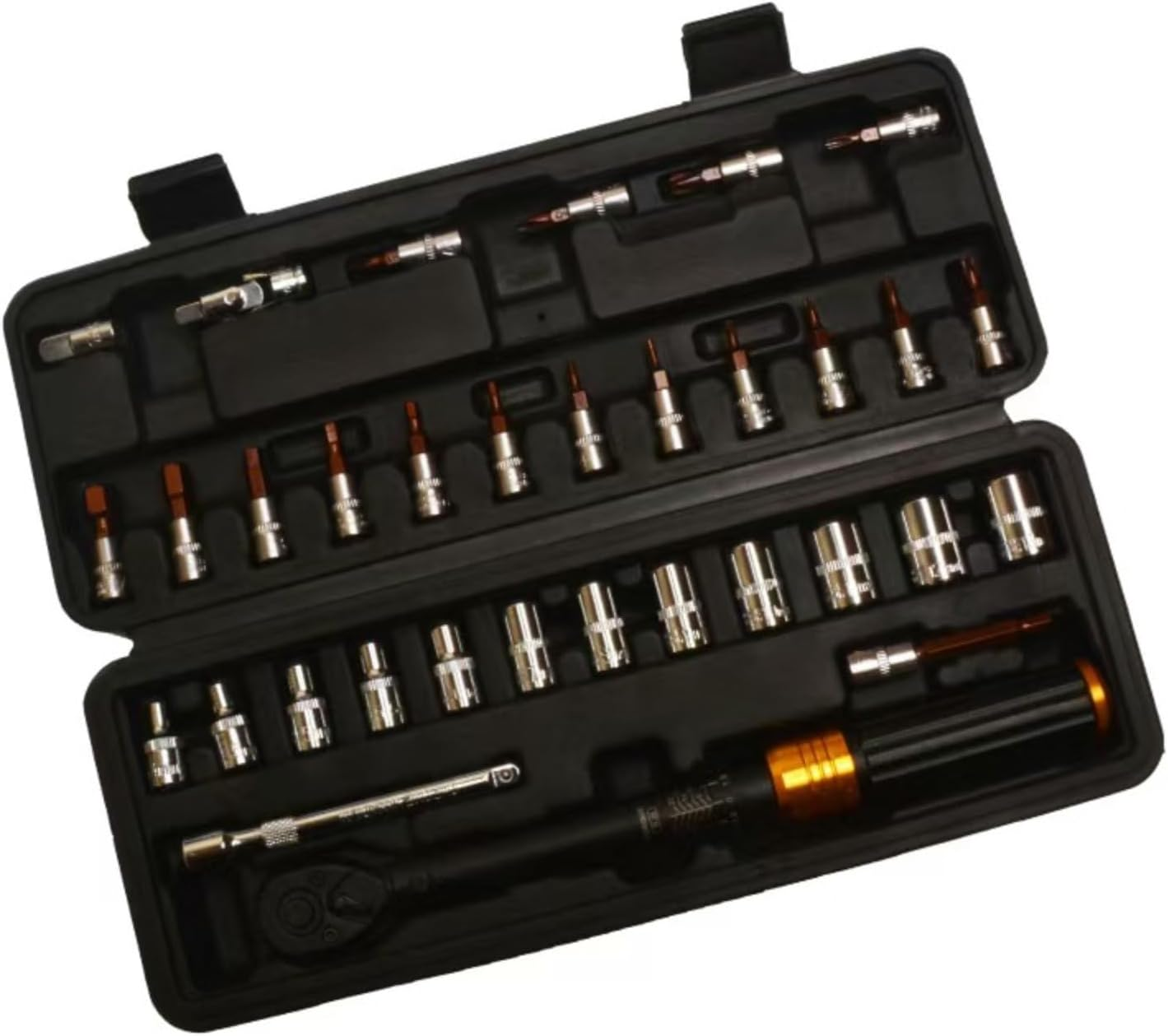 33-Piece 1/4" Torque Wrench Set, (2-25Nm) Dual Direction Adjustable 72 Tooth for Bike and Motorcycle Maintenance,With Extension Pole and Storage Box image number 3