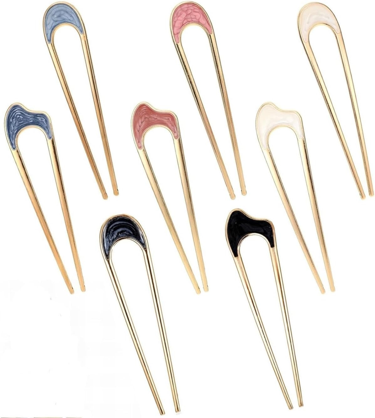 Metal U-Shaped Hair Pins,8 Pcs Hairpin for Longer and Thicker Hair,For Women Girls Hair Styling Accessories image number 2
