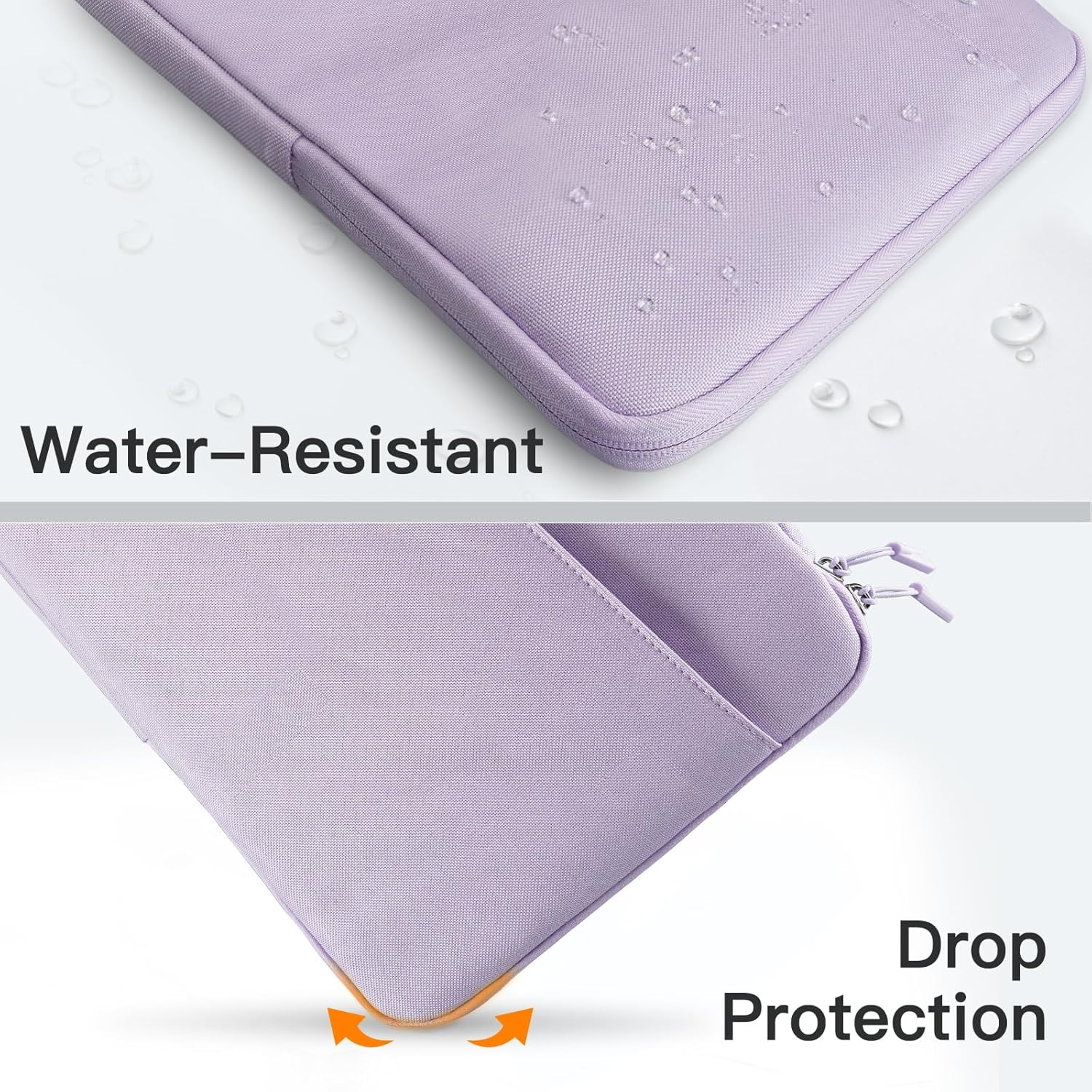 Jetech Laptop Sleeve for 14-Inch Macbook Pro (M5/M4/M3/M2/M1, 2021-2025), Waterproof Bag Case with Portable Handle and Pocket, Compatible with 14 Inch Notebook (Light Purple) image number 2