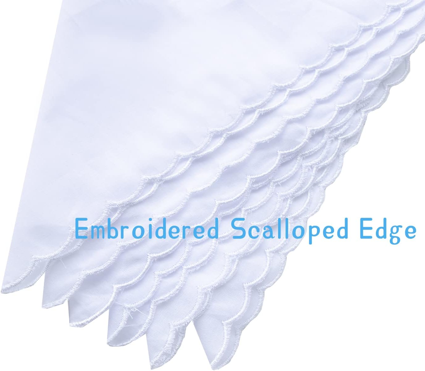 Bulk Solid White Cotton Handkerchiefs Perfect for Wedding Party DIY Draw image number 1