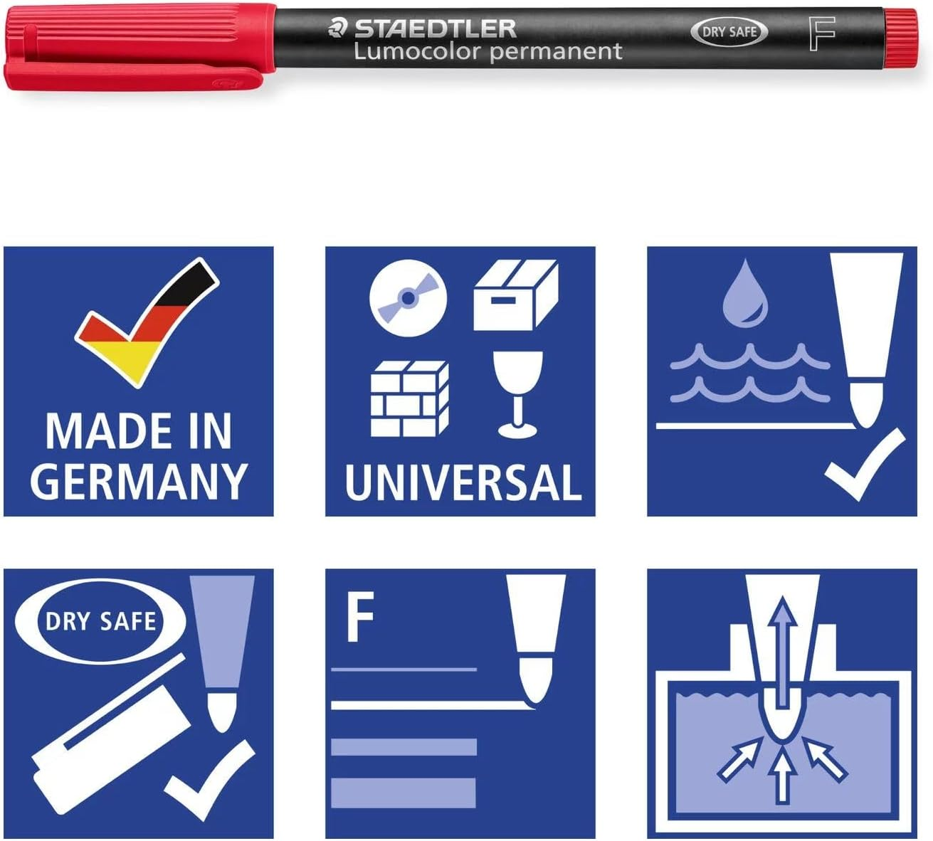 Staedtler Lumocolor 318 Permanent Fine Tip Marker Pen, Assorted (Pack of 8) image number 2